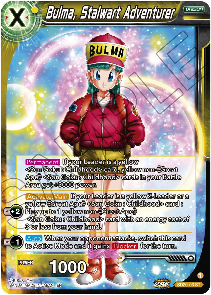 Bulma, Stalwart Adventurer (SD20-03) [Dawn of the Z-Legends]