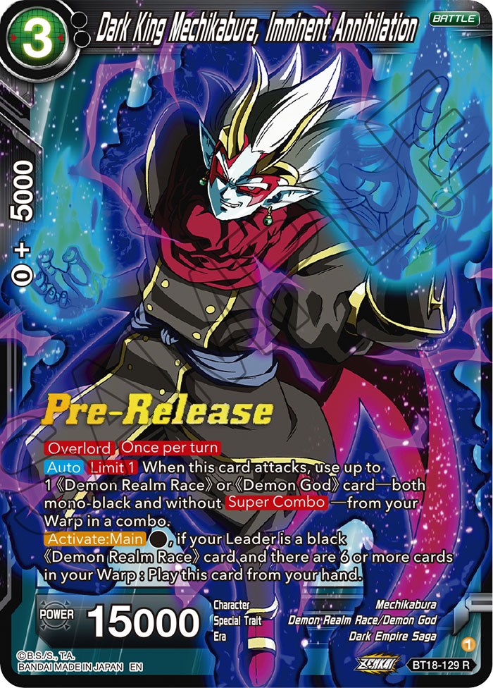 Dark King Mechikabura, Imminent Annihilation (BT18-129) [Dawn of the Z-Legends Prerelease Promos]