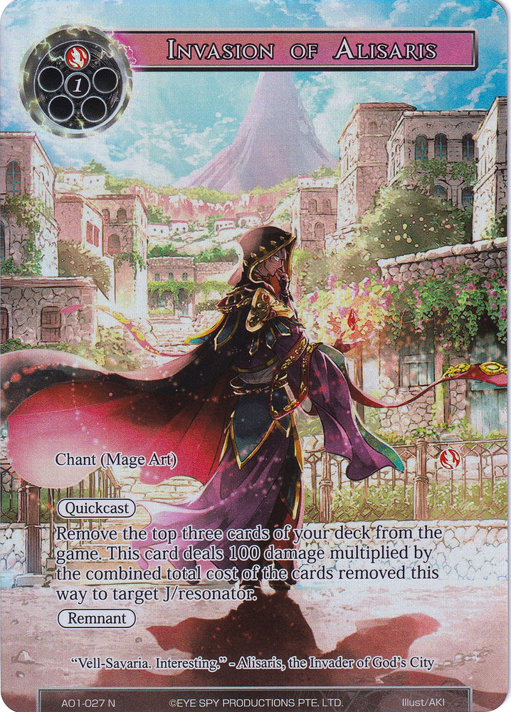 Invasion of Alisaris (Full Art) (AO1-027) [Alice Origin]