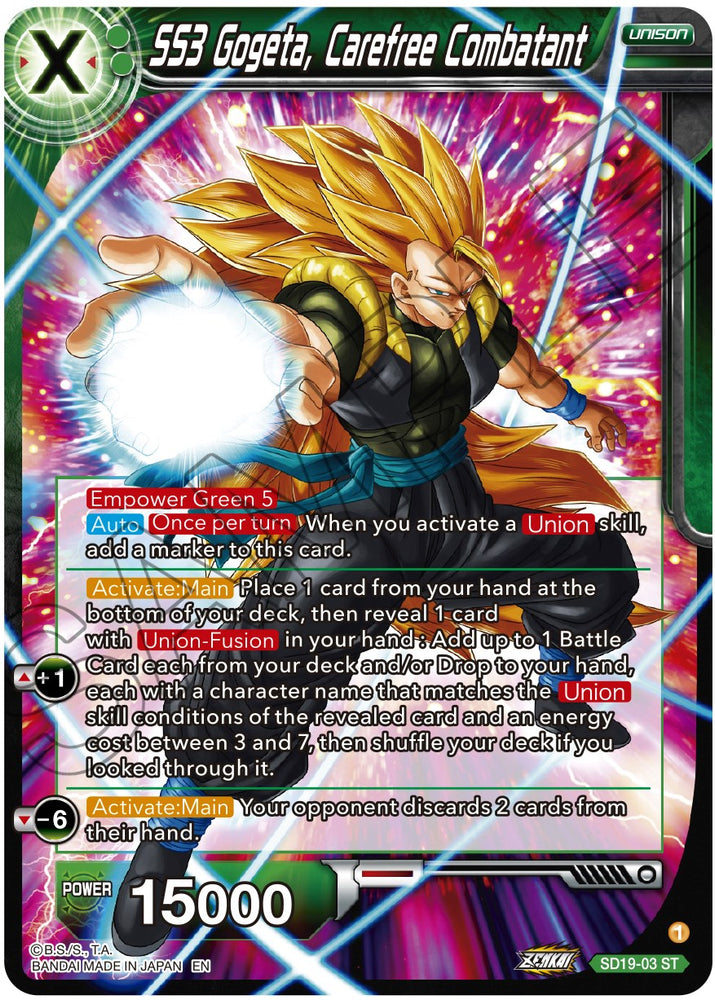 SS3 Gogeta, combattant insouciant (SD19-03) [Dawn of the Z-Legends] 