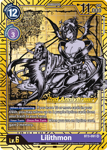 Lilithmon [BT3-091] (2nd Anniversary Card Set) [Release Special Booster Promos]