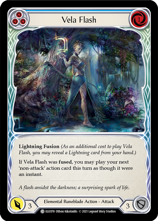 Vela Flash (Bleu) [ELE078] 1ère édition Rainbow Foil 