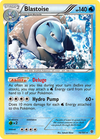 Blastoise (16/101) (Cosmo Holo) (Blister Exclusive) [Blanco y negro: Plasma Blast] 