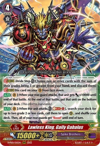 Lawless King, Gally Gabalus (D-PS01/015EN) [P Clan Collection 2022]