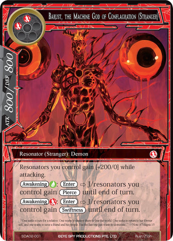 Barust, the Machine God of Conflagration (Stranger) (SDAO2-001) [Alice Origin II Starter Deck]