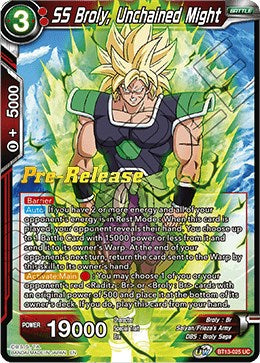 SS Broly, Unchained Might (BT13-025) [Promociones de presentación de Supreme Rivalry] 