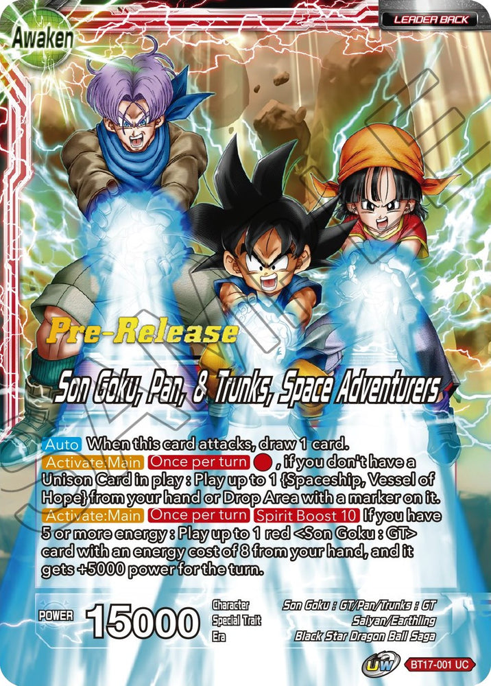 Son Goku // Son Goku, Pan y Trunks, aventureros espaciales (BT17-001) [Promociones de presentación de Ultimate Squad] 