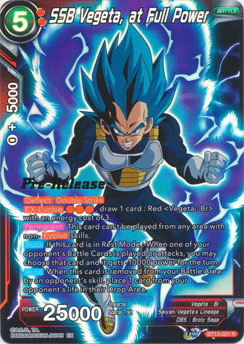 SSB Vegeta, a máxima potencia (BT13-021) [Supreme Rivalry Prerelease Promos] 