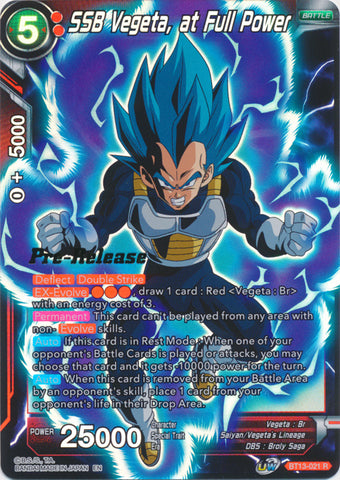 SSB Vegeta, at Full Power (BT13-021) [Supreme Rivalry Prerelease Promos]