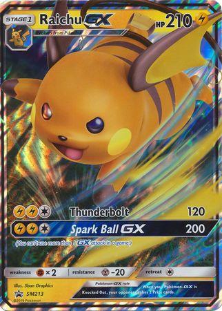 Raichu GX (SM213) (Carte Jumbo) [Soleil et Lune : Promotions Black Star] 