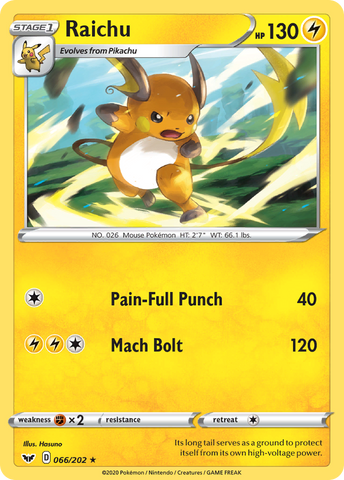 Raichu (66/202) [Espada y escudo: conjunto básico] 