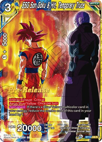 SSG Son Goku &amp; Hit, Tregua temporal (BT15-146) [Promociones de presentación de Saiyan Showdown] 