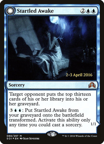 Startled Awake // Persistent Nightmare (Prerelease) [Shadows over Innistrad Prerelease Promos]