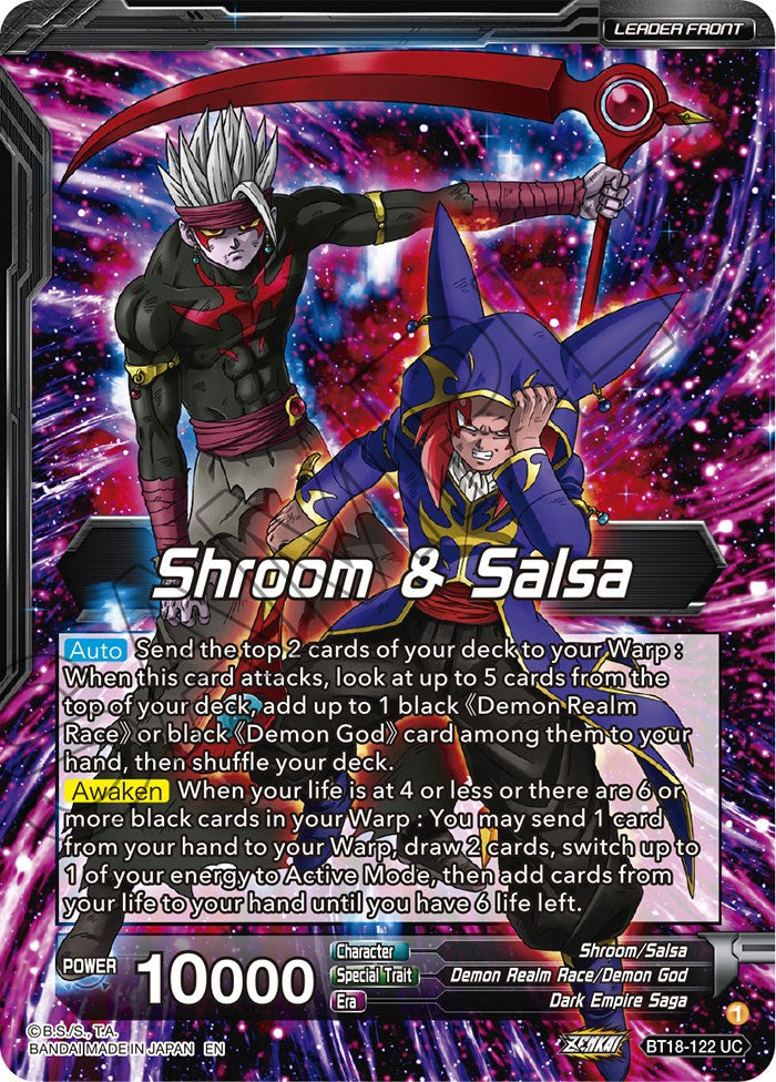 Shroom &amp; Salsa // Demon God Shroom &amp; Salsa, Deadly Genius (BT18-122) [Promociones preliminares de Dawn of the Z-Legends] 