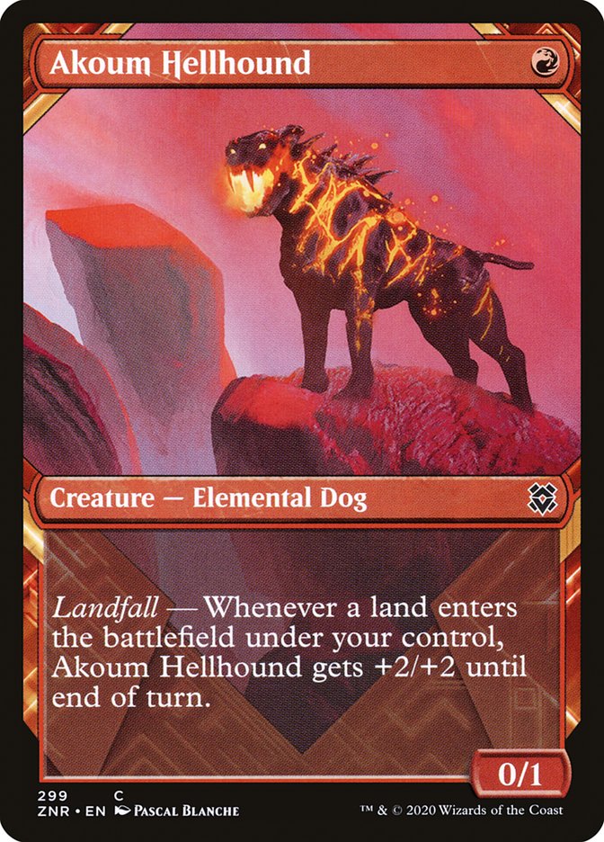 Akoum Hellhound (Exhibición) [Zendikar Rising] 