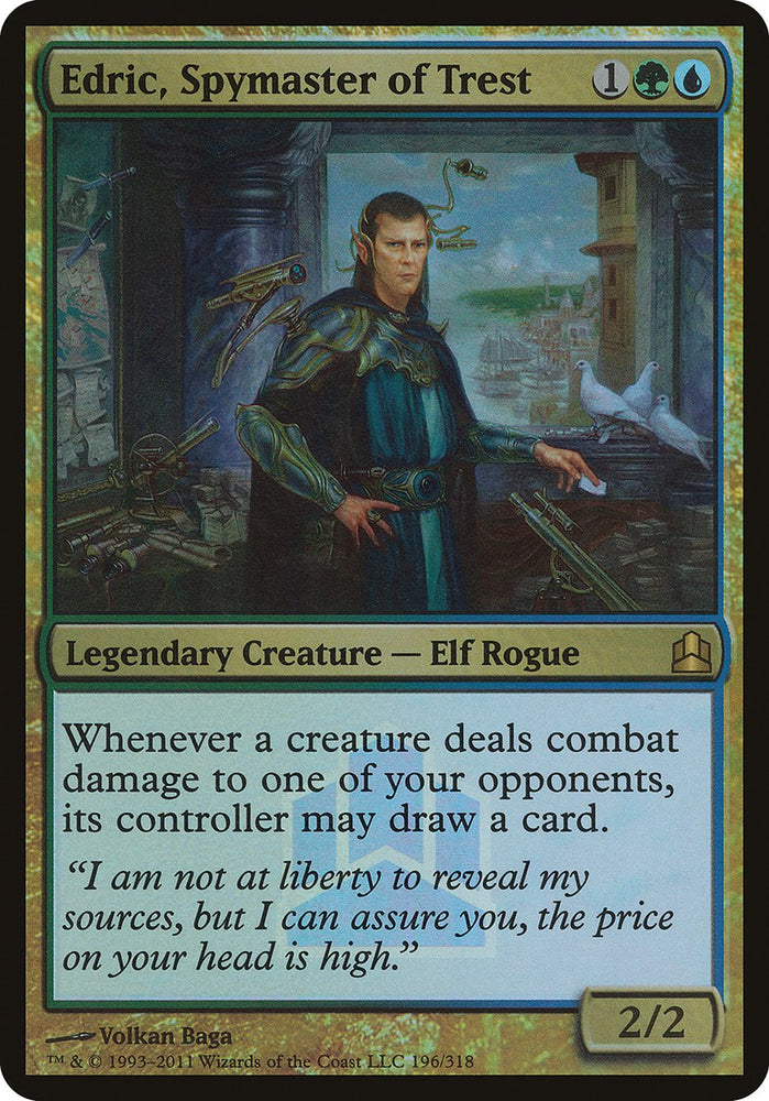 Edric, Spymaster of Trest (Launch) (Oversized) [Commander 2011 Prerelease Promos]