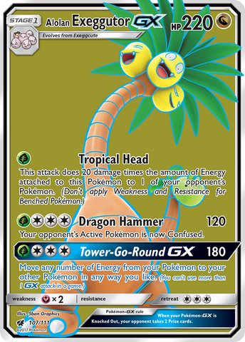 Alolan Exeggutor GX (107/111) [Soleil et Lune : Invasion Pourpre] 