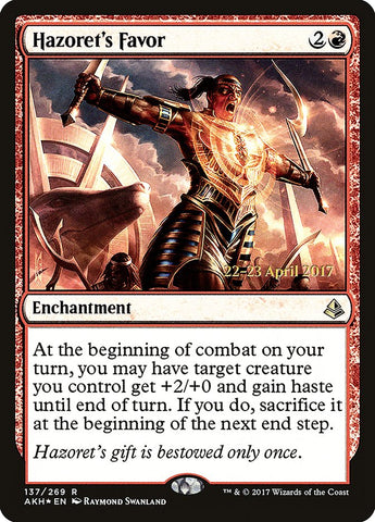 Hazoret's Favor  (Prerelease) [Amonkhet Prerelease Promos]