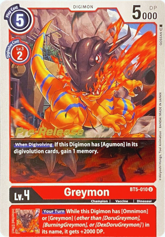 Greymon [BT5-010] [Promociones previas al lanzamiento de Battle of Omni] 