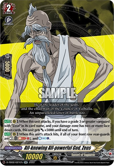All-knowing All-powerful God, Zeus (D-TB02/021EN) [Record of Ragnarok]