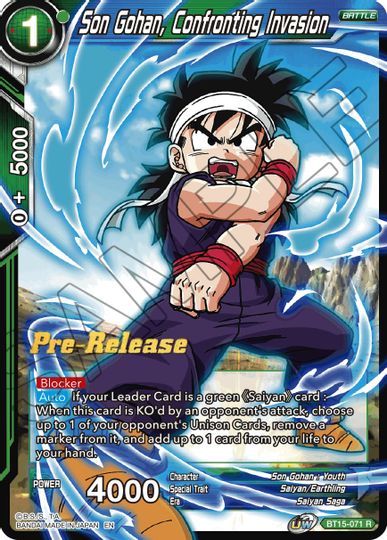 Son Gohan, Confronting Invasion (BT15-071) [Promos de presentación de Saiyan Showdown] 