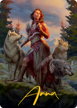 Arlinn, the Pack's Hope 1 Art Card (Signature dorée) [Innistrad: Midnight Hunt Art Series] 