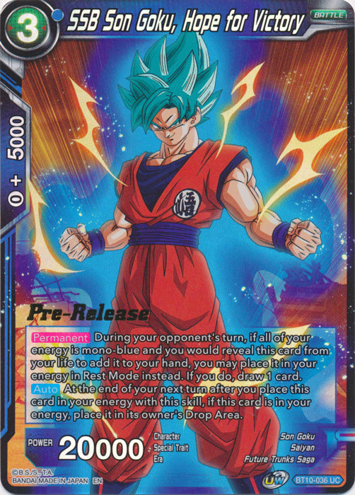 SSB Son Goku, Hope for Victory (BT10-036) [Promociones preliminares de Rise of the Unison Warrior] 