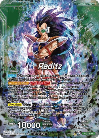 Raditz // Raditz, Brotherly Revival (Sello de oro) (P-338) [Promociones de presentación de Saiyan Showdown] 