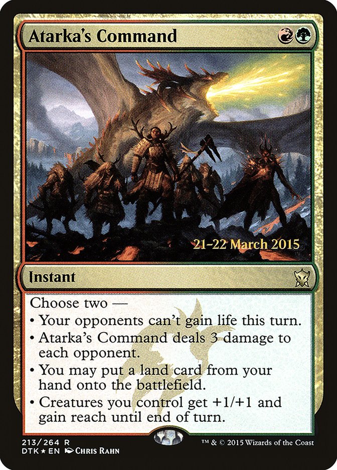 Atarka's Command  (Prerelease) [Dragons of Tarkir Prerelease Promos]