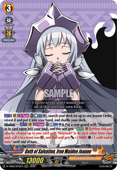 Oath of Salvation, Iron Maiden Jeanne (D-TB03/015EN) [Shaman King]