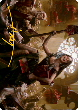 Gisa, Glorious Resurrector Art Card (Signature dorée) [Innistrad : Midnight Hunt Art Series] 