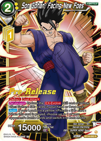 Son Gohan, face à de nouveaux ennemis (BT18-092) [Dawn of the Z-Legends Prerelease Promos] 