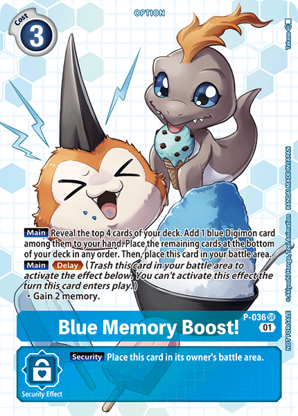 ¡Potenciador de memoria azul! [P-036] (Paquete de Promoción de Caja - Próxima Aventura) [Tarjetas Promocionales]