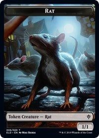 Rat // Food (16) Double-sided Token [Throne of Eldraine Tokens]