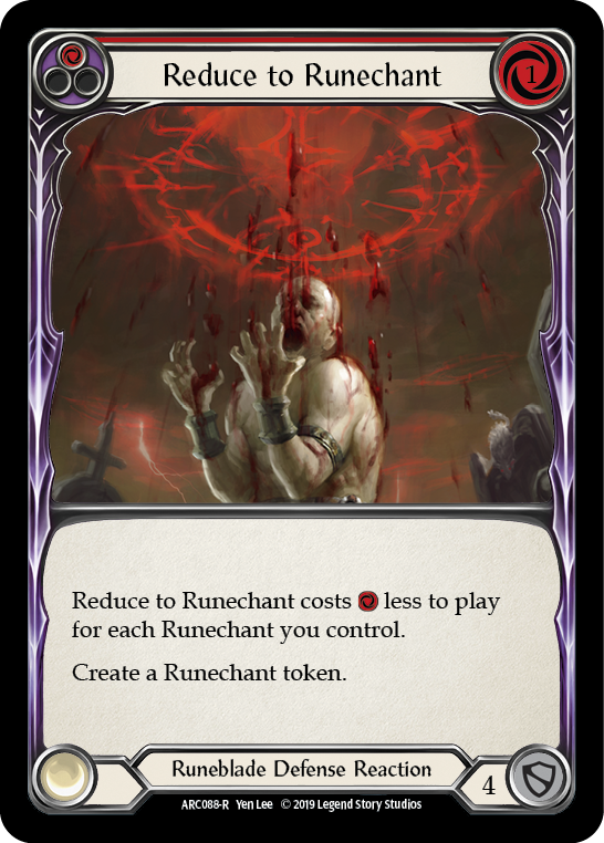 Reduce to Runechant (Red) [ARC088-R] 1st Edition Rainbow Foil