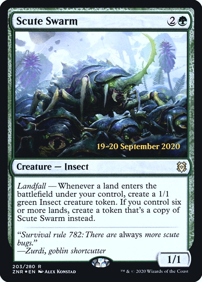 Scute Swarm  [Zendikar Rising Prerelease Promos]