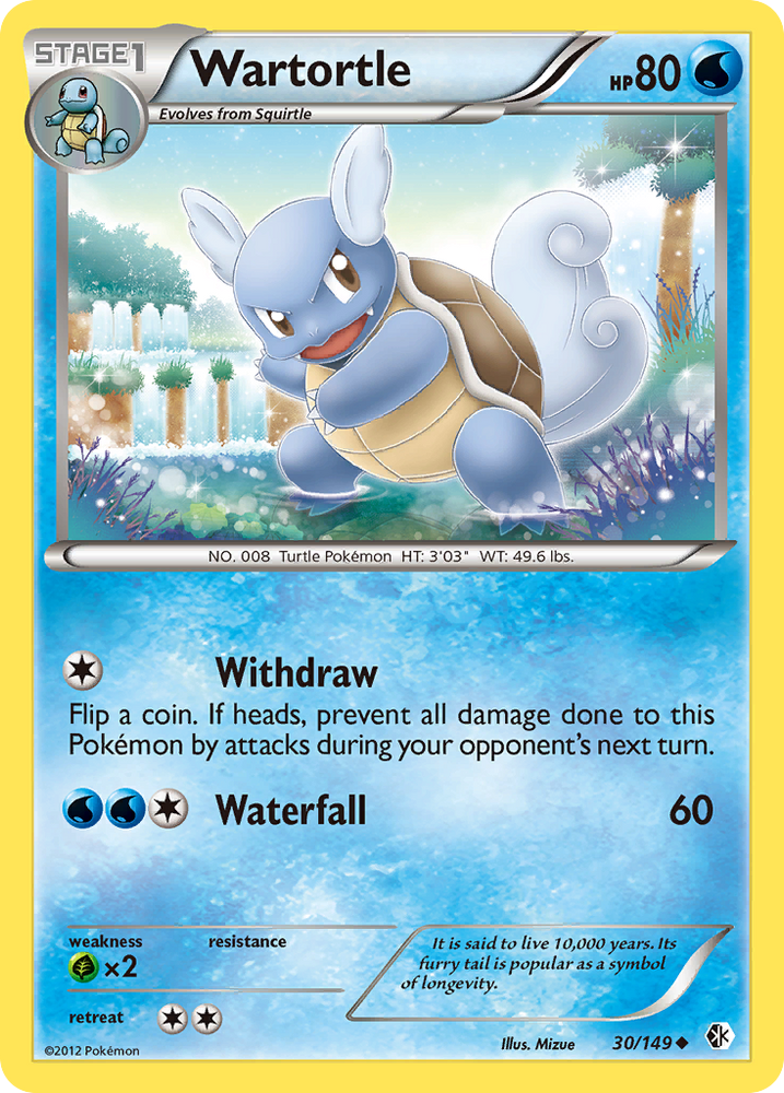 Wartortle (30/149) [Blanco y negro: Límites cruzados] 