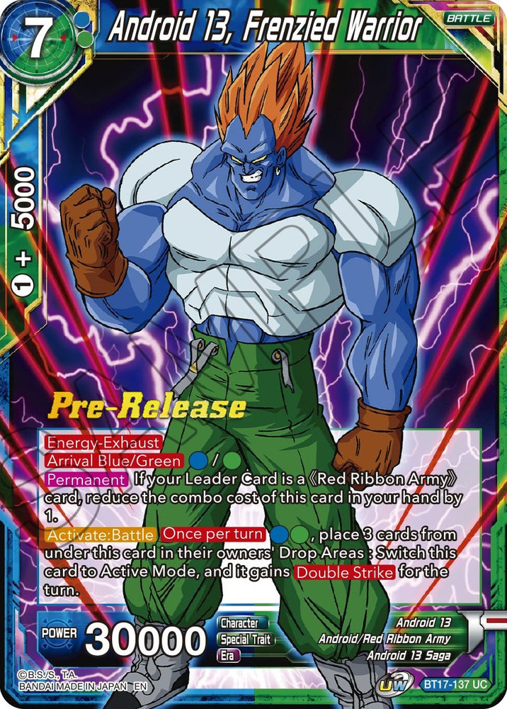 Android 13, Frenzied Warrior (BT17-137) [Promociones de presentación de Ultimate Squad] 