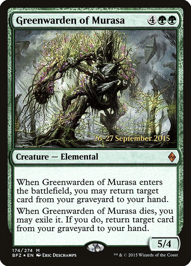 Greenwarden of Murasa  (Prerelease) [Battle for Zendikar Prerelease Promos]