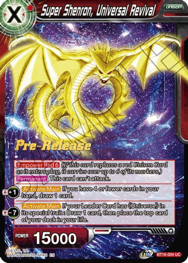 Super Shenron, Universal Revival (BT16-004) [Promociones preliminares de Realm of the Gods] 