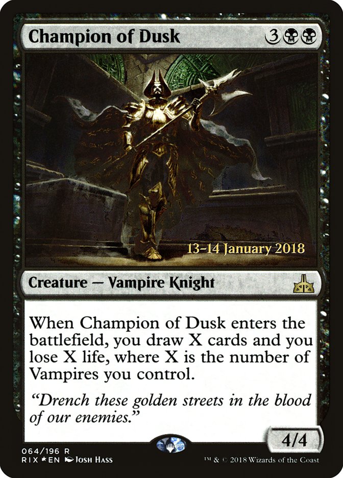 Champion of Dusk (Avant-première) [Rivals of Ixalan Prerelease Promos] 