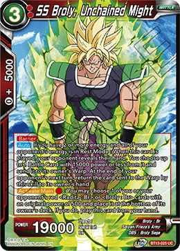SS Broly, Unchained Might (Peu fréquent) [BT13-025] 