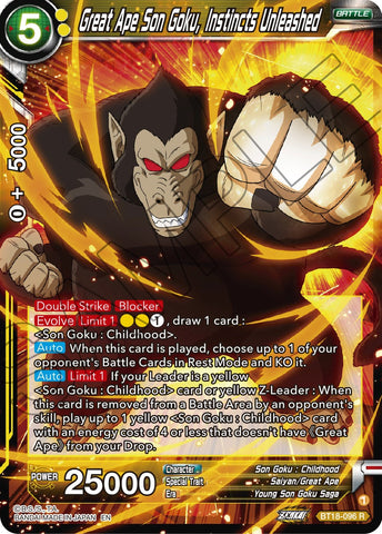 Great Ape Son Goku, Instincts Unleashed (BT18-096) [Dawn of the Z-Legends]