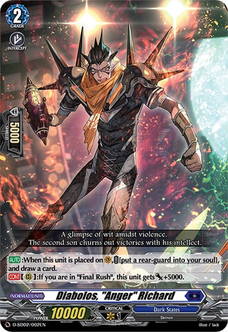 Diabolos, "Anger" Richard (D-SD02/002EN) [Danji Momoyama: Tyrant Tiger]