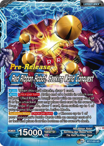 Commander Red // Robot Red Ribbon, Seeking World Conquest (BT17-031) [Promociones de presentación de Ultimate Squad] 