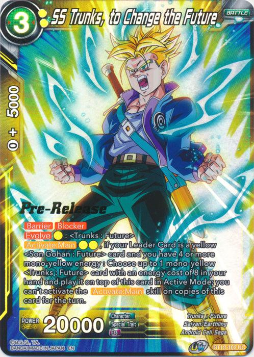 SS Trunks, para cambiar el futuro (BT13-102) [Supreme Rivalry Prerelease Promos] 