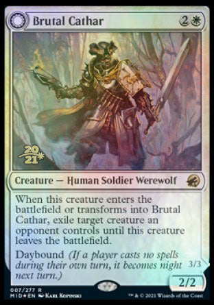 Brutal Cathar // Moonrage Brute [Innistrad: Midnight Hunt Prerelease Promos]