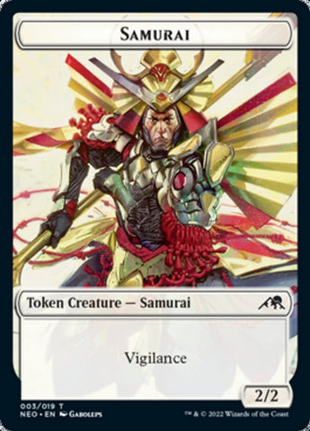 Samurai // Construct (015) Double-sided Token [Kamigawa: Neon Dynasty Tokens]