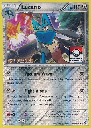 Lucario (63/124) (League Promo 4th Place) [XY: Fates Collide]