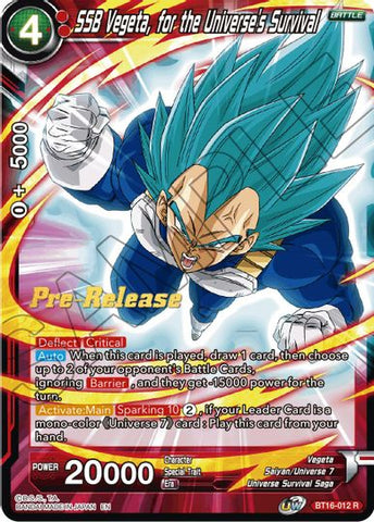 SSB Vegeta, para la supervivencia del universo (BT16-012) [Promociones de presentación de Realm of the Gods] 